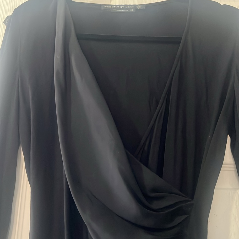 MACKAGE LONG SLEEVE SHIRT WITH LEATHER DETAILS